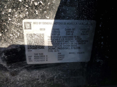 Chevrolet Trax 2019 3GNCJNSB5KL378205