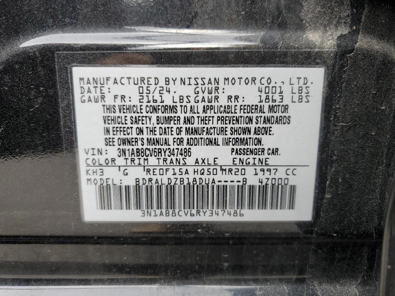 NISSAN SENTRA 2024 VIN 3N1AB8CV6RY347486 фото 12