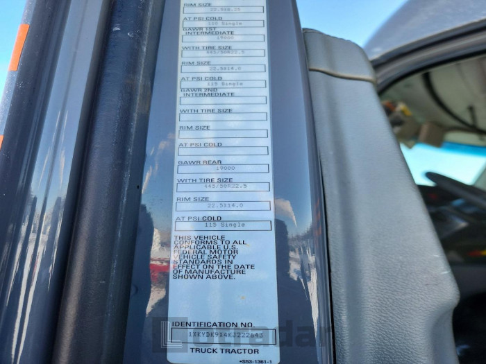Kenworth All other 2019 VIN 1XKYDK9X4KJ222643