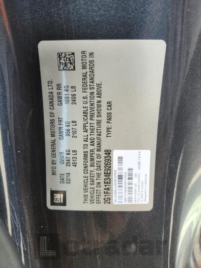 Chevrolet Camaro 2014 VIN 2G1FA1E34E9269348