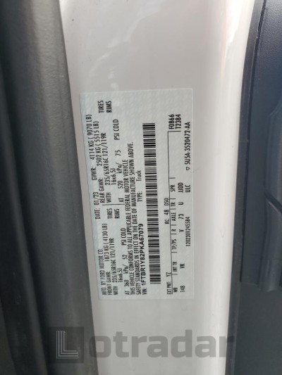 Ford Transit 2023 VIN 1FTBR1Y82PKA67079