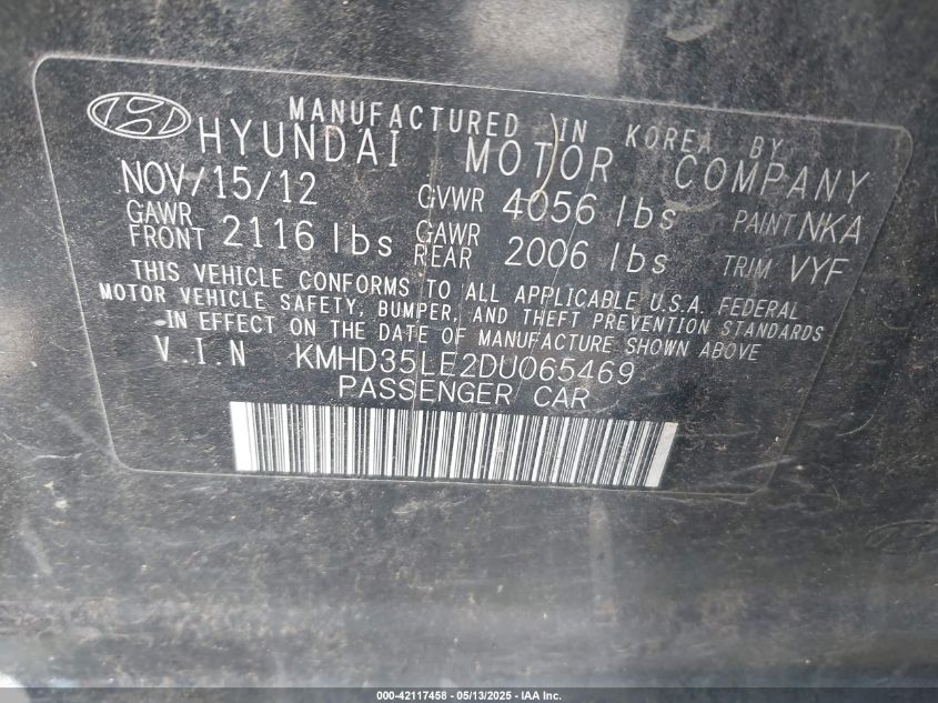 HYUNDAI ELANTRA GT 2013 VIN KMHD35LE2DU065469 фото 9