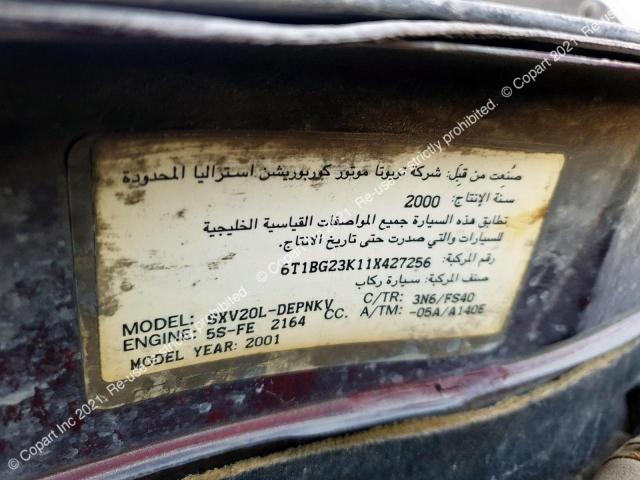 TOYOTA CAMRY 2001 VIN 6T1BG23K11X427256 фото 12