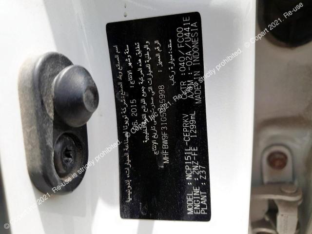TOYOTA YARIS 2016 VIN MHFBW9F31G5035998 фото 12