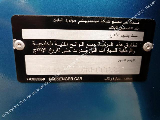 MITSUBISHI SPACESTAR 2019 VIN MMDAA28J3KH000381 фото 12
