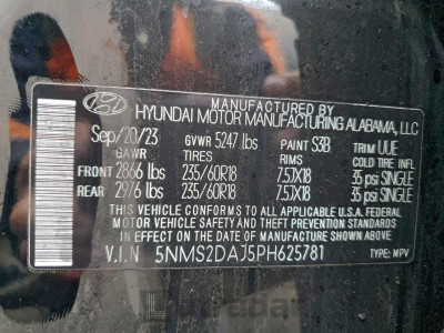 Hyundai Santa fe 2023 5NMS2DAJ5PH625781