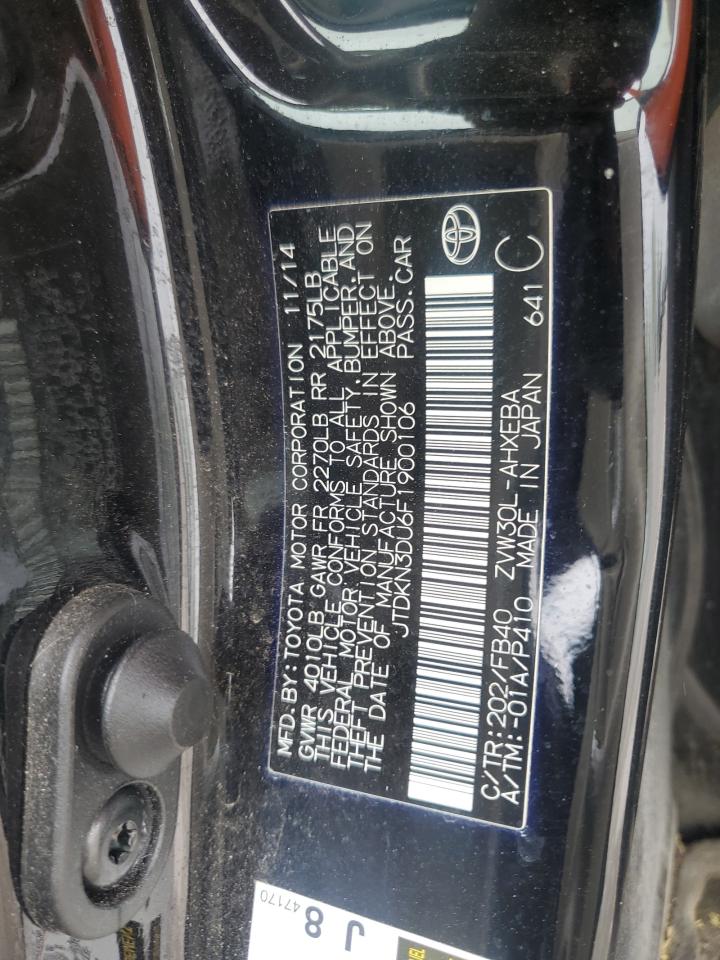 TOYOTA PRIUS 2015 VIN JTDKN3DU6F1900106 фото 12