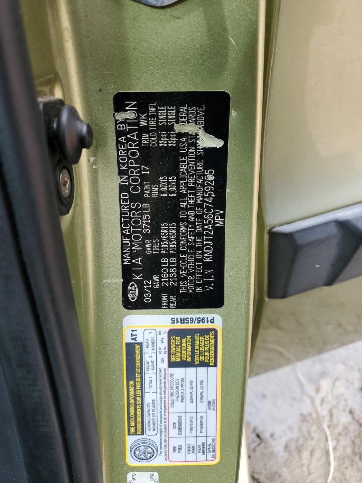 KIA SOUL 2012 VIN KNDJT2A56C7459255 фото 13