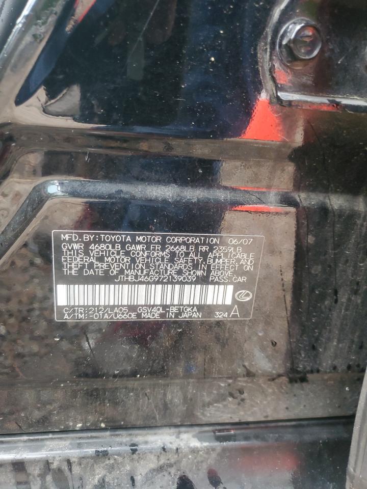 LEXUS ES350 2007 VIN JTHBJ46G972139039 фото 12