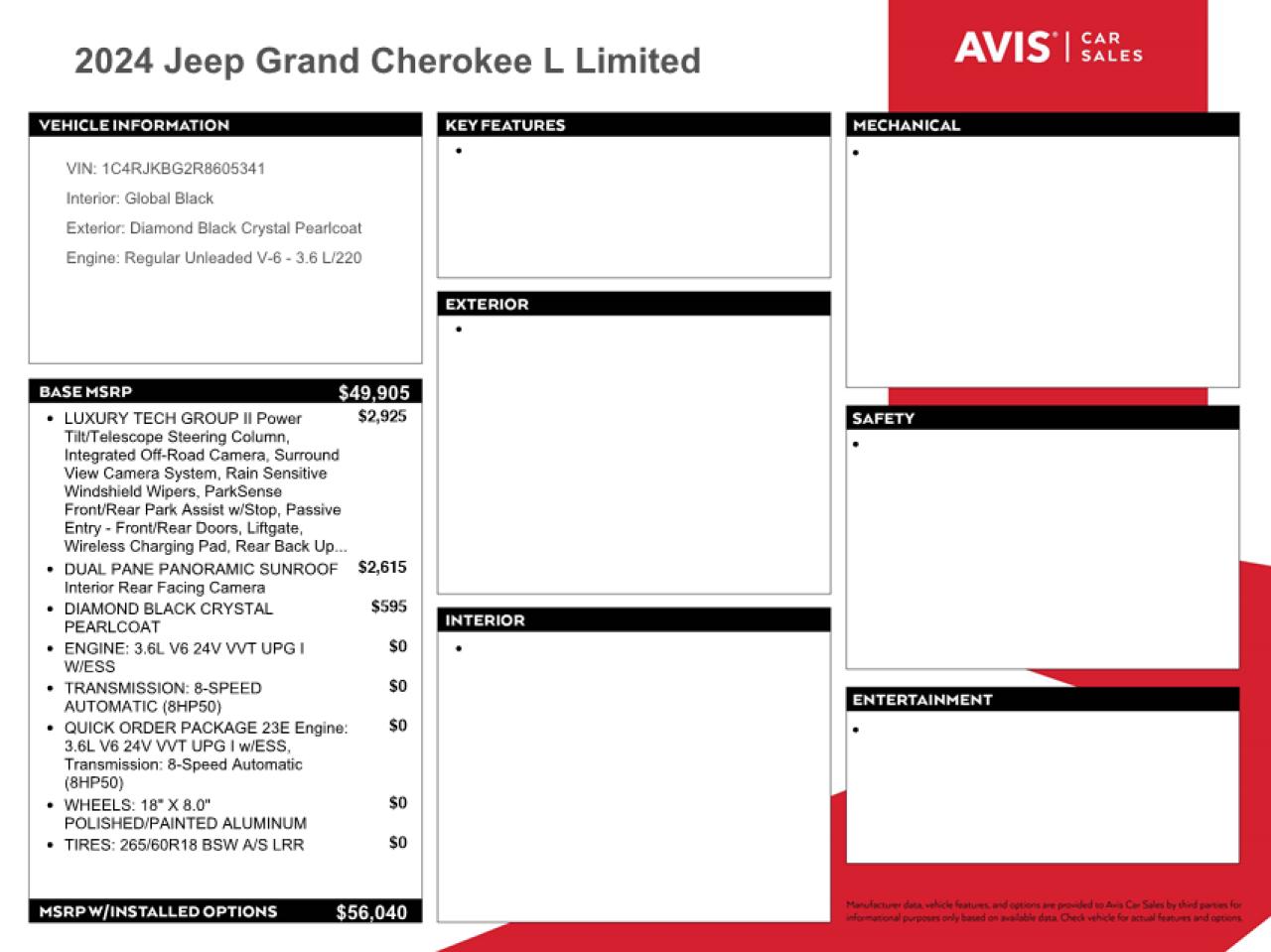 JEEP GRAND CHER 2024 VIN 1C4RJKBG2R8605341 фото 13