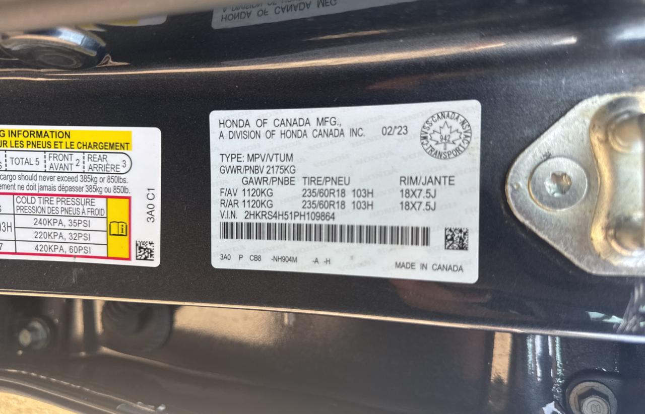 HONDA CRV 2023 VIN 2HKRS4H51PH109864 фото 10
