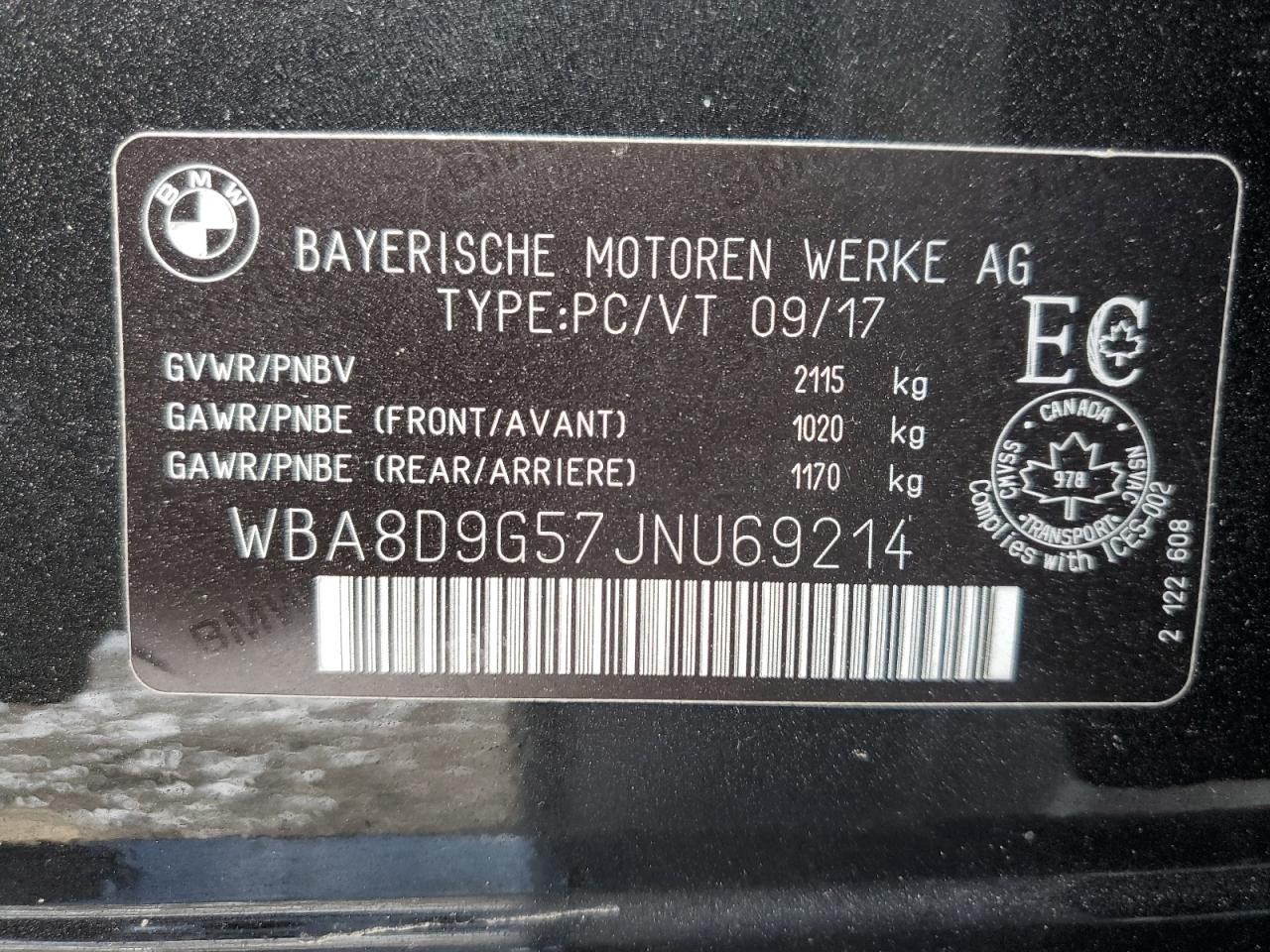 BMW 3 SERIES 2018 VIN WBA8D9G57JNU69214 фото 13