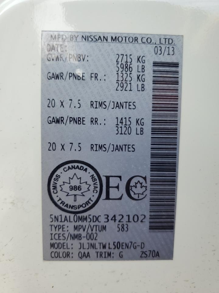 INFINITI JX35 2013 VIN 5N1AL0MM5DC342102 фото 14