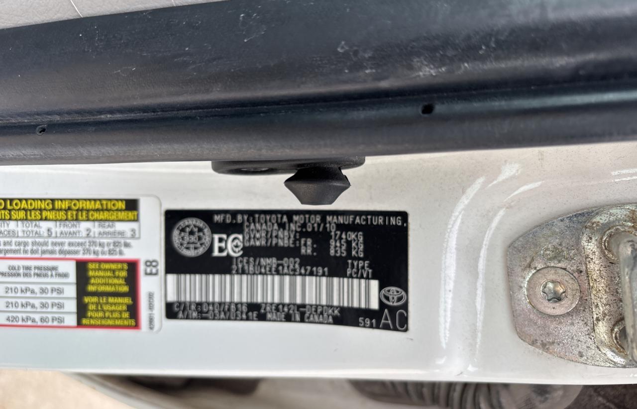 TOYOTA COROLLA 2010 VIN 2T1BU4EE1AC347191 фото 10