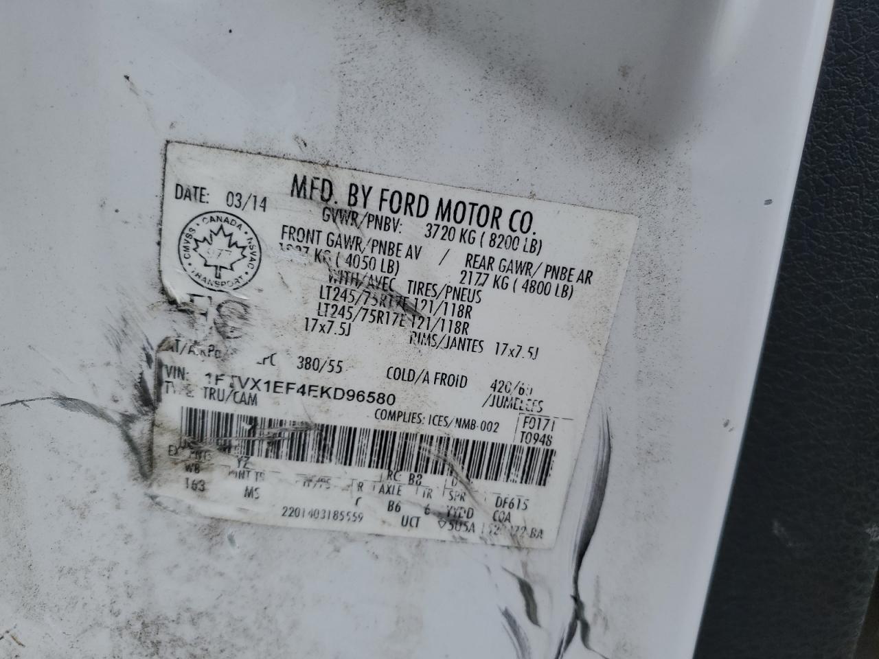 FORD F-150 2014 VIN 1FTVX1EF4EKD96580 фото 12