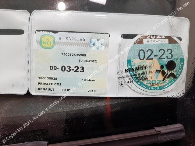 RENAULT CLIO 2010 VIN VF1BR1JBH42554051 фото 11