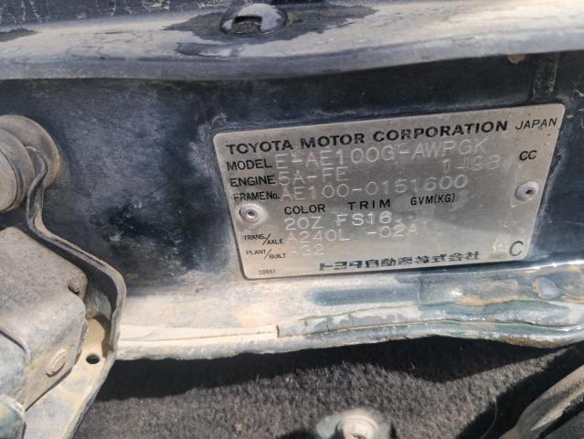 TOYOTA COROLLA 1995 VIN 1000151600 фото 11