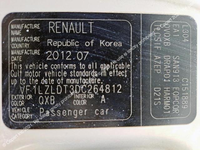 RENAULT FLUENCE 2013 VIN VF1LZLDT3DC264812 фото 21
