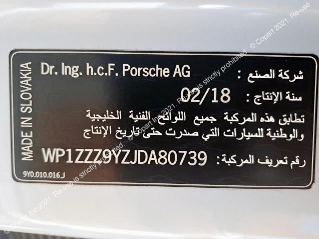 PORSCHE CAYENNE 2018 VIN WP1ZZZ9YZJDA80739 фото 11