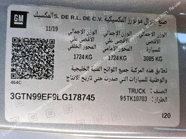 GMC FULLSZ PU 2020 VIN 3GTN99EF9LG178745 фото 11