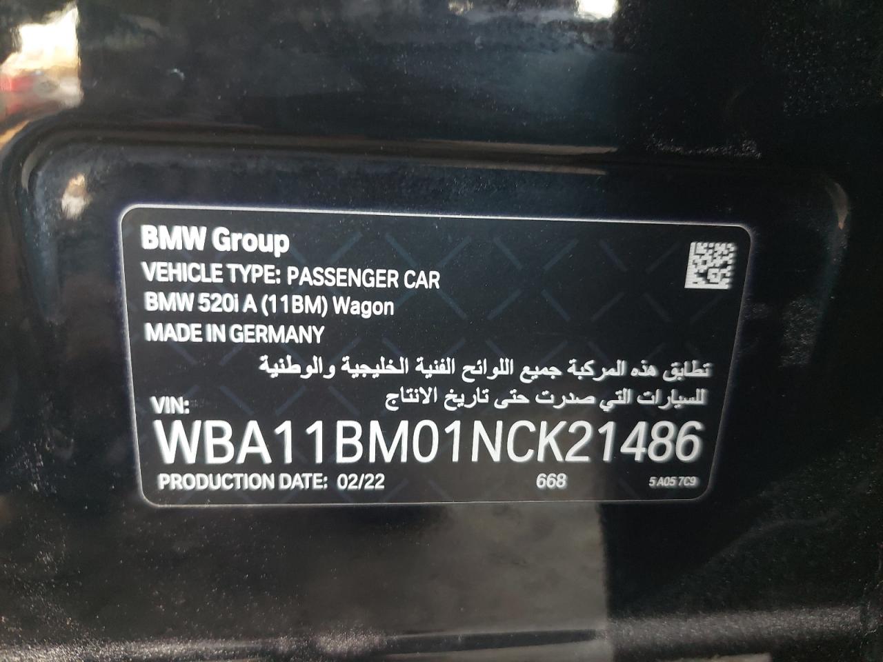 BMW 520I 2022 VIN IxCrA1 фото 11