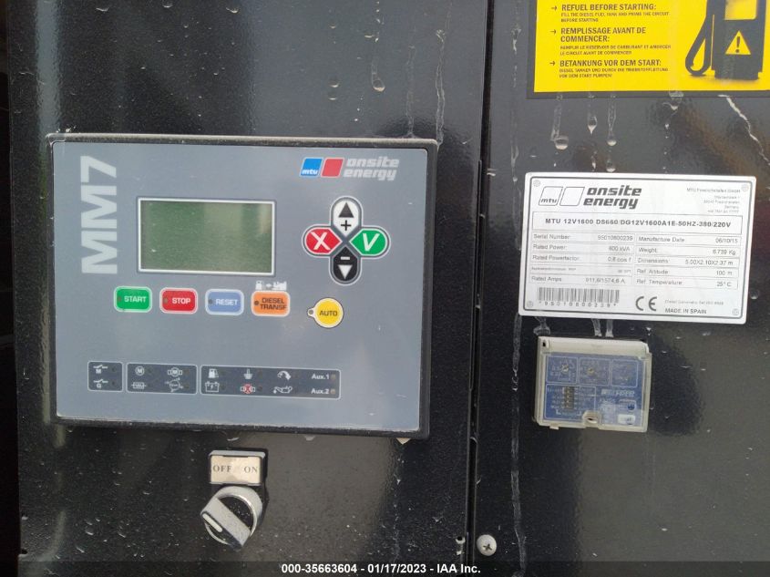 MTU DS560 2015 VIN MTUDS560500KVA фото 7