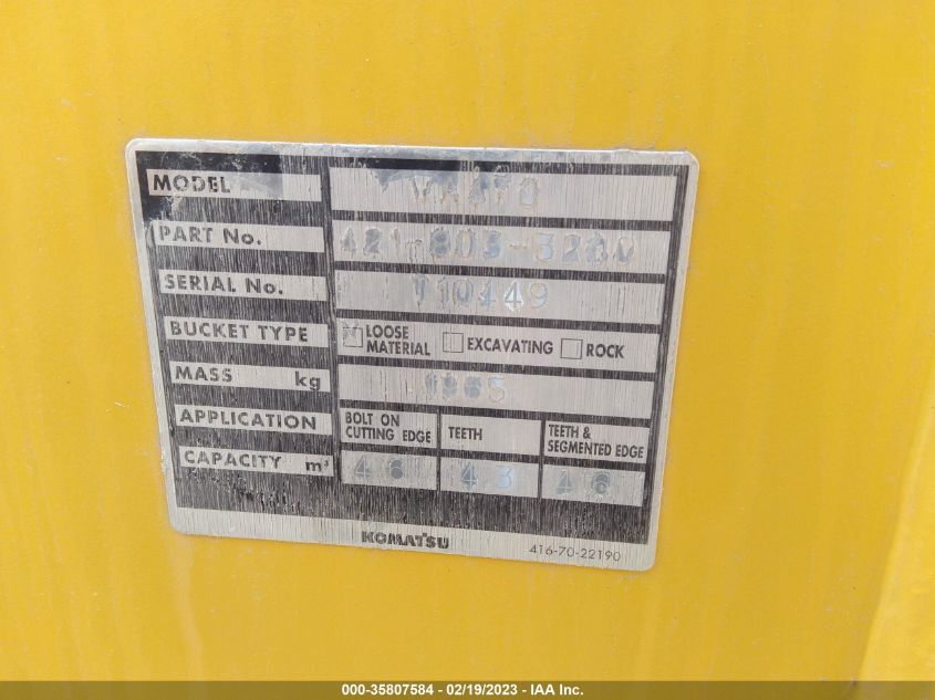 KOMATSU OTHER 2021 VIN KMTWA043ELA082945 фото 13