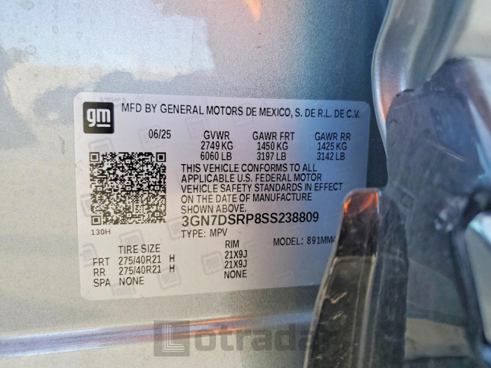 Chevrolet Equinox 2025 VIN 3GN7DSRP8SS238809