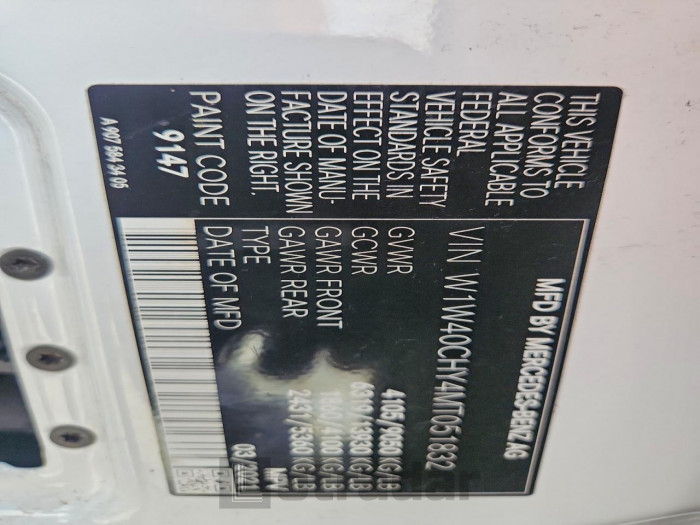 Mercedes-benz Sprinter 2021 VIN W1W40CHY4MT051832
