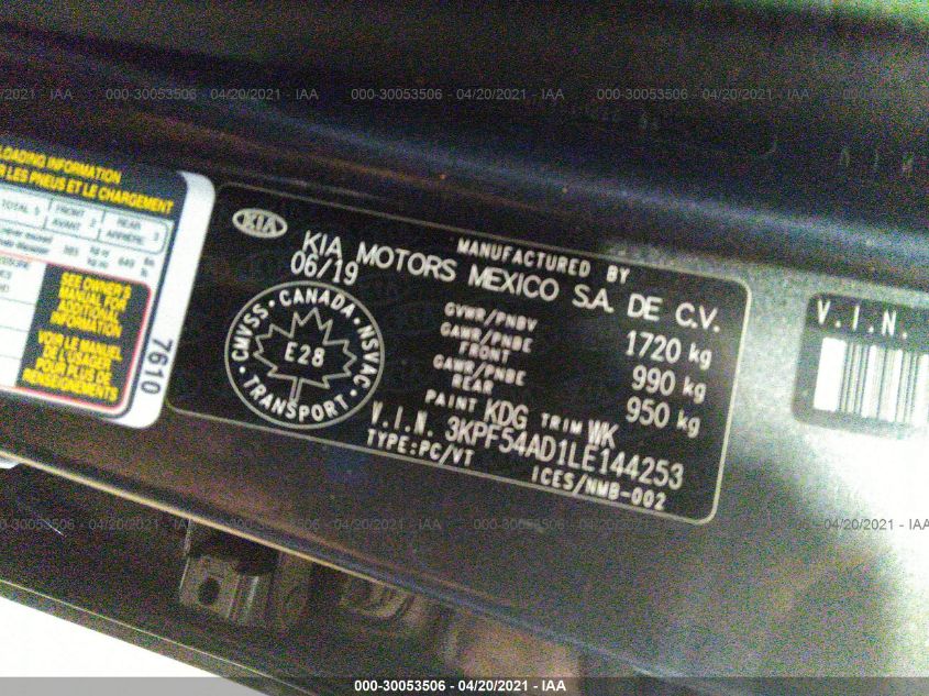 KIA FORTE 2020 VIN 3KPF54AD1LE144253 фото 9