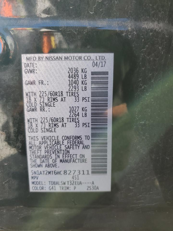 NISSAN ROGUE 2017 VIN 5N1AT2MT6HC827311 фото 14