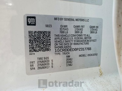 Chevrolet All models 2023 VIN 1GCRDDED0PZ317765