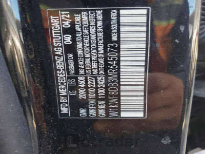 Mercedes-benz C class 2021 VIN W1KWF8DB3MR645073