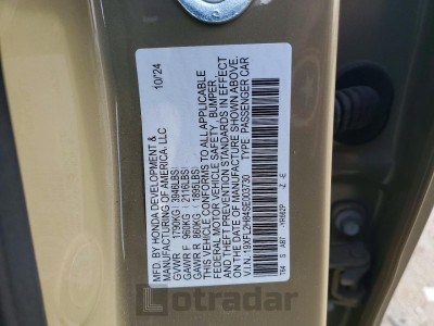 Honda Civic 2025 VIN 19XFL2H84SE003730