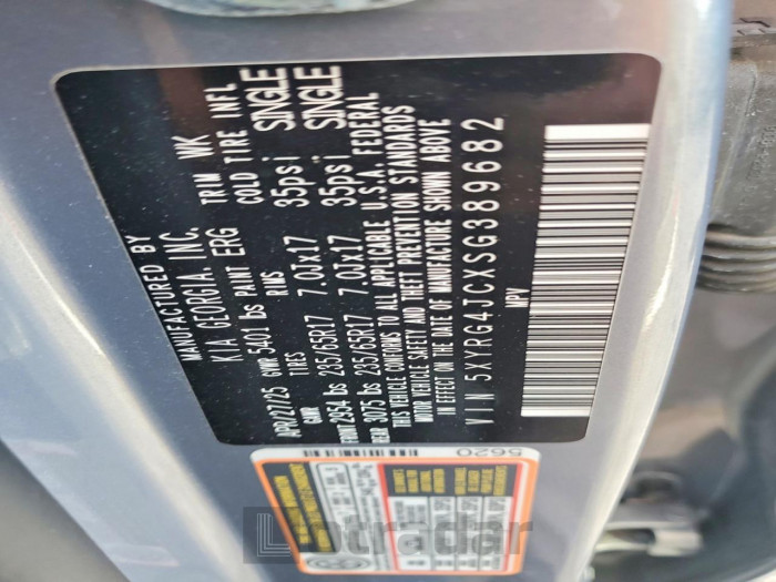 Kia Sorento 2025 VIN 5XYRG4JCXSG389682