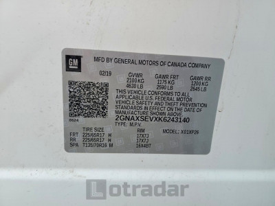 Chevrolet Equinox 2019 2GNAXSEVXK6243140