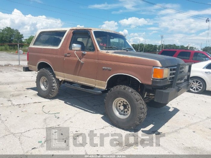 FORD BRONCO 1987 VIN 1FMEU15HXHLA38260