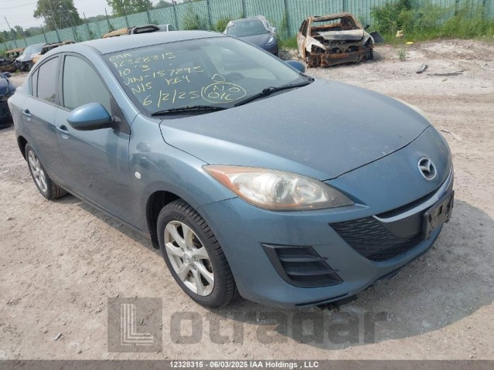 MAZDA 3 2010 VIN JM1BL1SF1A1157295