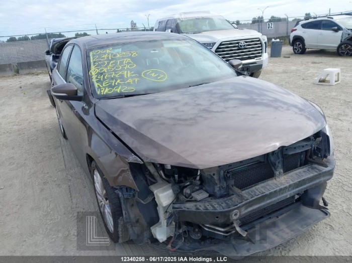 VOLKSWAGEN JETTA 2012 VIN 3VWLL7AJ2CM015070