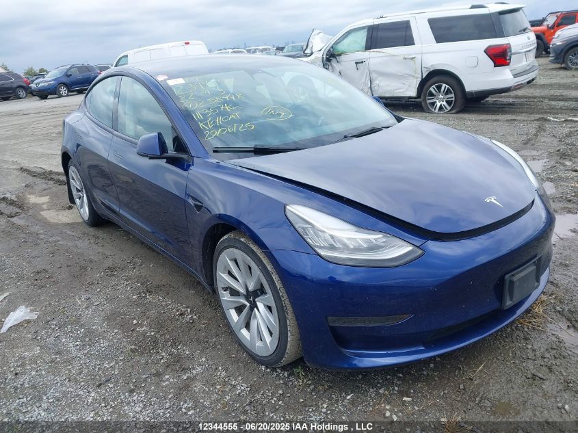 TESLA MODEL 3 2022 5YJ3E1EA7NF258448