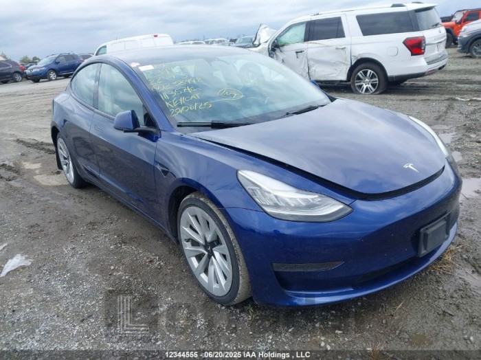 TESLA MODEL 3 2022 VIN 5YJ3E1EA7NF258448