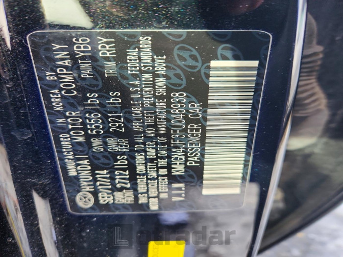 Hyundai Genesis 2015 VIN KMHGN4JF3FU048938