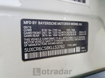 BMW X5 2019 VIN 5UXCR6C58KLL53762