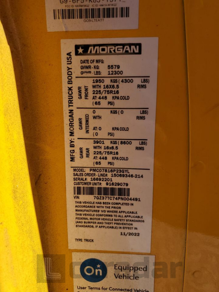 Gmc Savana 2023 VIN 7GZ37TC74PN004491