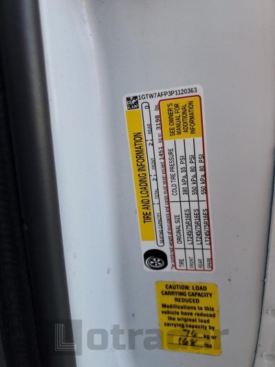 Gmc Savana 2023 VIN 1GTW7AFP3P1120363