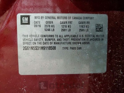 Cadillac Xts 2017 VIN 2G61N5S31H9118508