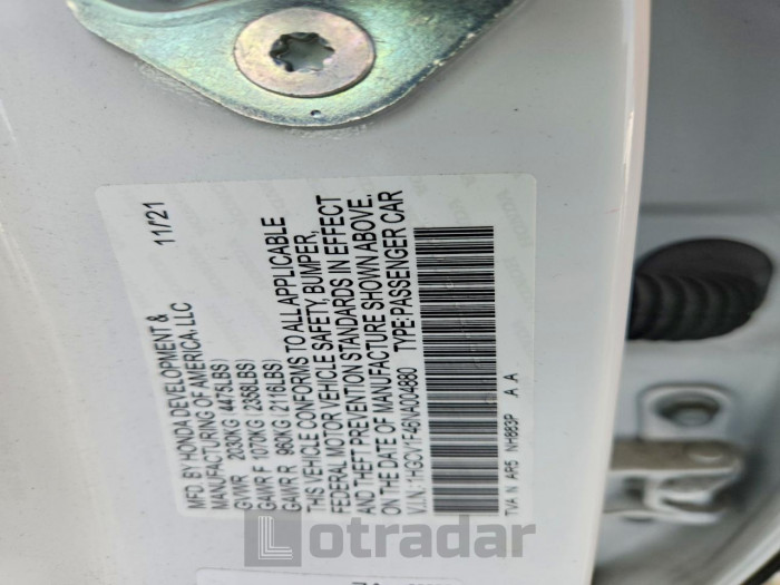 Honda Accord 2022 VIN 1HGCV1F46NA004880