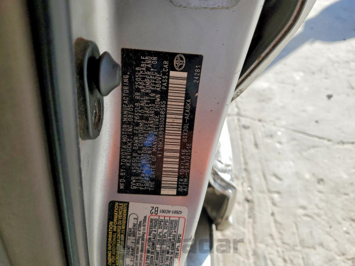 Toyota Avalon 2006 VIN 4T1BK36B96U068565