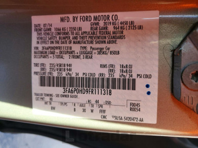 Ford Fusion 2015 3FA6P0HD9FR111318