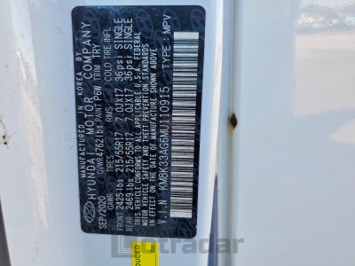 Hyundai  2021 VIN KM8K33AG6MU110915